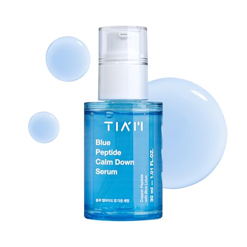 TIAM Blue Peptide Calm Down Serum, Cooling & Soothing Face Serum with Copper Peptides and Centella Asiatica, Lightweight Korean Skincare for Sensitive Skin, 1.01 fl oz