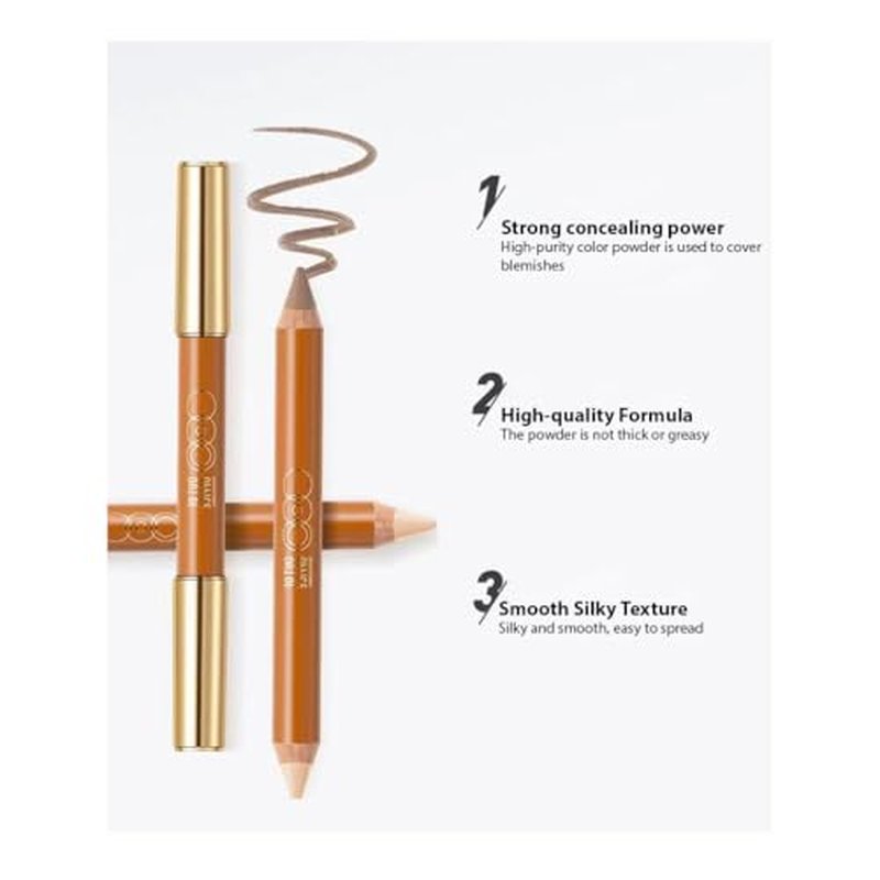 1 PC Double Ends Contour Pencil Highlighter, Multi Functional Facial Contour Highlighter Pencil(01#, 5g)