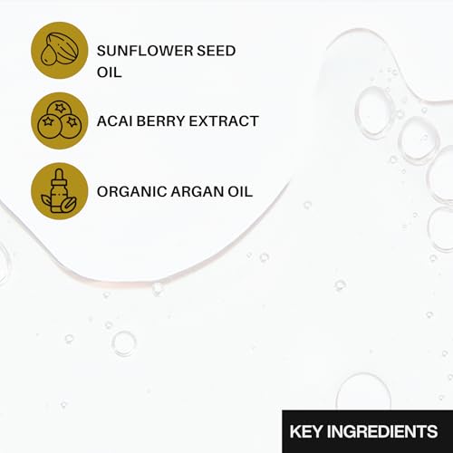 Organic Argan Oil & Açaí Hair Serum for Frizz Control & Shine - Lightweight, Sulfate & Paraben Free - 1.7 Fl Oz