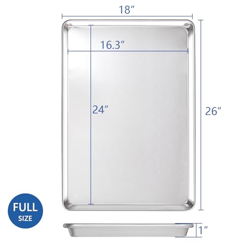 Hardura 18x26 Inch Aluminum Baking Sheet Pan - 6 Pack - Commercial & Home Use