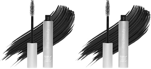 RMS Beauty Straight Up Volumizing Mascara 0.15 fl oz x2 – Black, Waterproof, Peptide Lash Lengthening