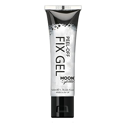 Peel Off Glitter Fix Gel 50ml by Moon Glitter - Cosmetic Glitter Adhesive Primer for Face and Body. for All Glitters Including fine, Chunky, Holographic, Iridescent and bio