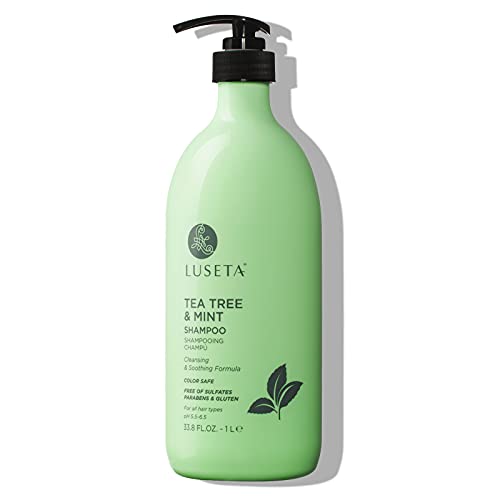 Luseta Tea Tree and Mint Shampoo for All Hair Types - Nourishing 33.8 Oz