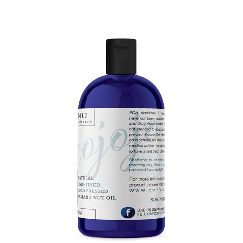 cocojojo Tamanu Nut Oil - 100% Pure, Unrefined, Cold Pressed from Jamaican - 16 oz - Hydrating, Moisturizing, Nourishing, Carrier Oil for Skin, Hair, Nails, Body, Face and More - Bulk Pint