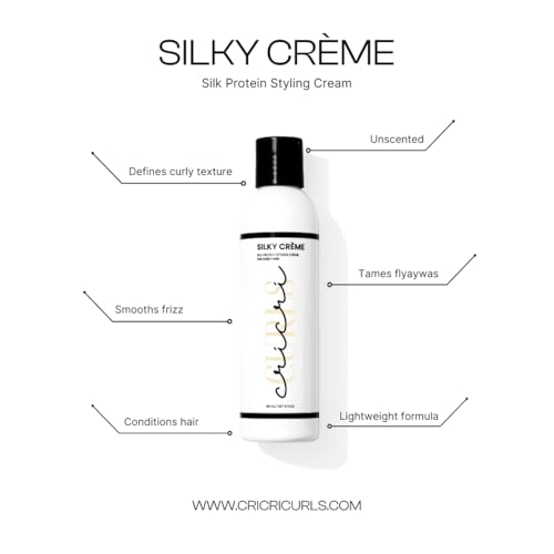 Silky Crème Silk Protein Styling Cream for Curly Wavy Coily Hair 6 oz