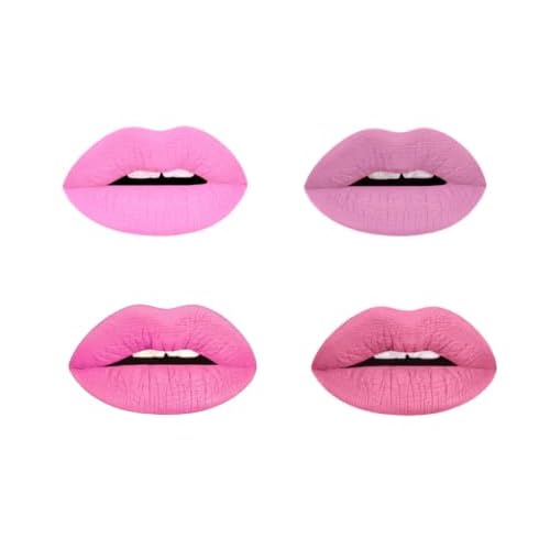 Aromi Matte Liquid Lipstick Bundle | Long-lasting, Light, Baby Pink Lip Color for Women (Light Pink Liquid Lipstick Bundle) | Matte Finish, Light Pink Lip Color, Long-Lasting, Long Wear Lip Color, Four Pink Shades