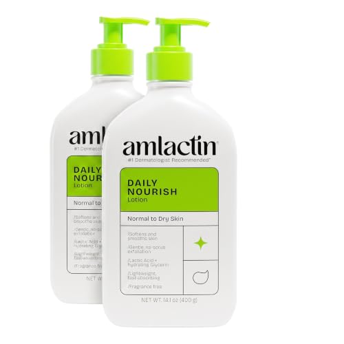 Lactic Acid Body Lotion - Daily Nourish Moisturizer with 12% Exfoliating Formula, 14.1 oz - Pack of 2