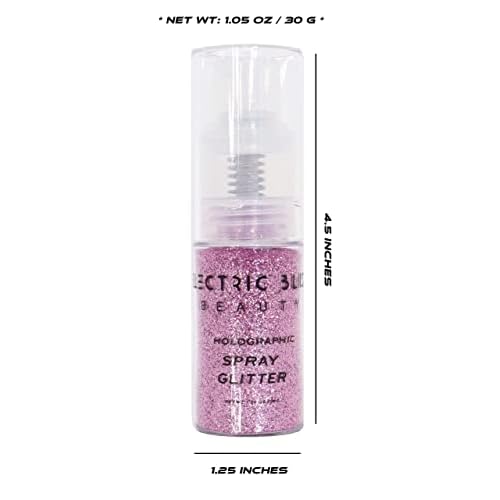 Pink Holographic Glitter - 30g Loose Glitter Spray - Face, Hair, Eye and Body Glitter for Women. Rave and Festival Accessories