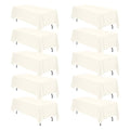 BRILLMAX Ivory Tablecloth 70x120 Inch 10 Pack for 6-8ft Rectangle Tables