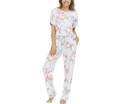 Women's Soft 2-Piece Pajama Set with Pockets & Drawstring