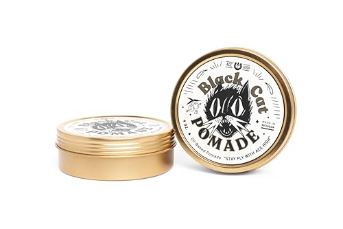 Ace High Black Cat Pomade - Firm Hold, High Shine, Oil-Based Hair Styling 4 oz