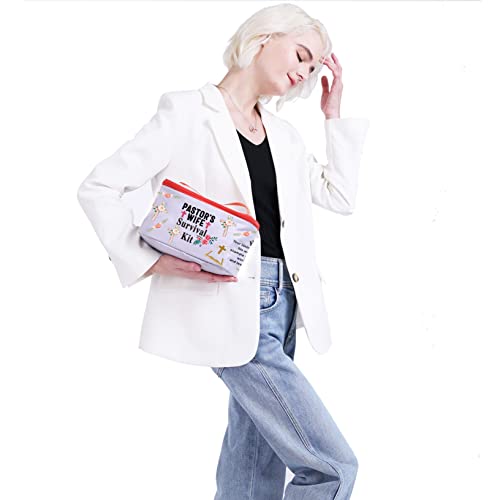 PXTIDY Pastor's Wife Survival Kit Pastor Wife's Makeup Organizer Bag Bible Study Toiletry Case Priest Minister Wife Gift(-LT)