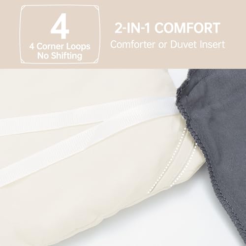 Oversized King Comforter Set Ivory - All-Season 3-Piece Bedding