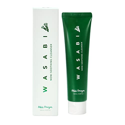 miss dragon Wasabi Noni Soothing Cleanser (3.38 fl.oz.) ? pH 5.5 Gentle Gel Cleanser for Sensitive & Oily Skin, Vegan Korean Facial Cleanser