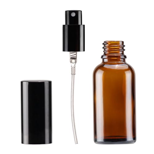 29.57ml Amber Glass Spray Bottles Pack of 24 with Fine Mist Sprayers