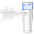 withthesun Portable Nano Face Mister, Facial Steamer, USB Rechargeable Cool Mist Sprayer, 40ml Visual Water Tank, Nano Mister for Eyelash Extensions, Facial Deep Cleaning, Makeup (White)