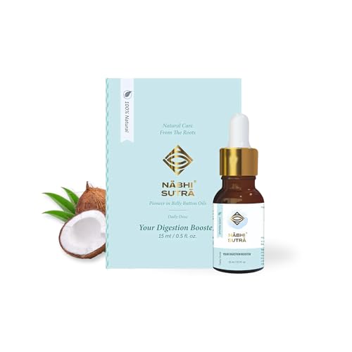 Belly Button Oil for Digestion Support with Castor Ginger Black Seed Coconut Oil - 15ml