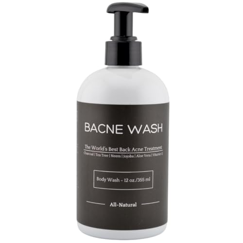 Natural Back Acne Body Wash with Charcoal & Tea Tree Oil - All Skin Types