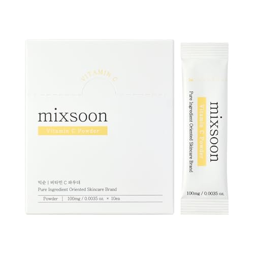 mixsoon Vitamin C Powder Stick - Nourishing Vitamin C Skin Powder for Healthy Skin 100mg / 3.38 fl. oz.(10ea) Korean Glass Skin Care