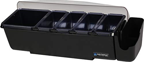 Garnish & Condiment Center with Dome Lid, 4 Qt Capacity, Black
