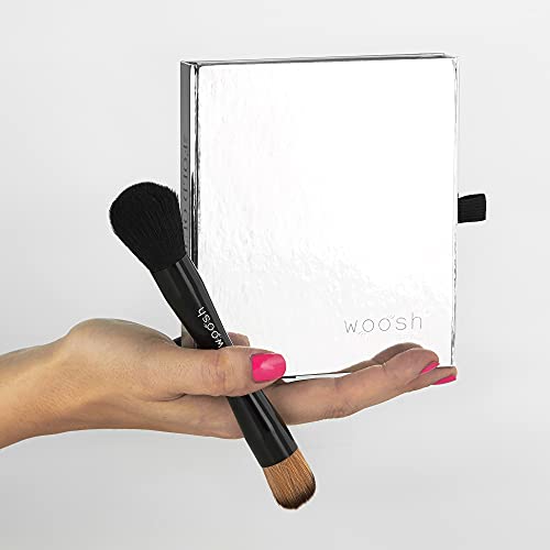 Woosh Beauty, The Fold Out Face Palette w/Secret Brush, Travel, All in One Neutral Cream & Powder Kit, 4 in 1 Nested Makeup Brush (#1 Light)