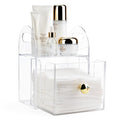 Dual-Purpose Acrylic Face Towel Storage Box with Drawer - Compatible with XL Towels & Makeup Organizer