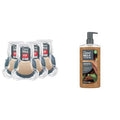 DOVE MEN + CARE Shower Tool For Stronger, Healthy-Feeling Skin Active Clean Scrubs and Exfoliates Body Wash Sandalwood + Cardamom Oil to Rebuild Skin in the Shower