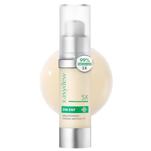 Easydew DW-EGF Melatoning Ampoule 5X - Hydrating Dark Spot Serum with Niacinamide & Glutathione for Uneven Skin - Fast Absorbing Day & Night Ampoule Korean Skin Care (Bottle 1.01 fl oz, EGF 5X)
