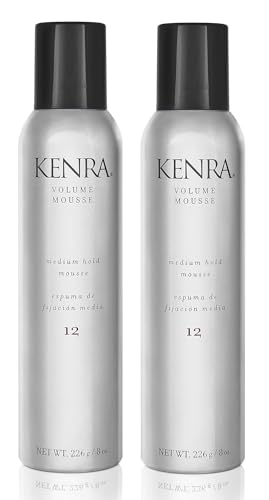 Kenra Volume Mousse 12 - Medium Hold, Non-Flaking Hair Styling Foam, 8oz 2-Pack