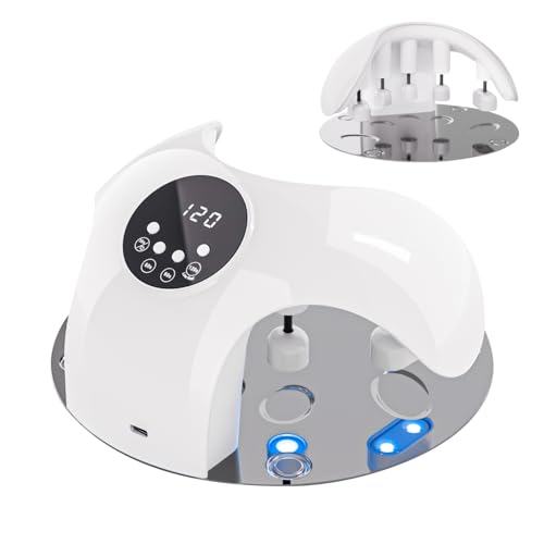 UV LED Nail Lamp 49W with 10 Beads & 4 Timer Settings, White - Fast Gel Curing