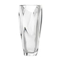 12-Inch Crystal Glass Flower Vase with Optical Twist Design