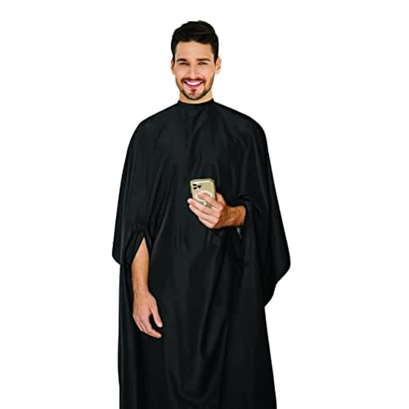Cricket Hand Talker Salon Capes, All Purpose and Haircutting Capes, With Hand Openings for Client Mobility, Black