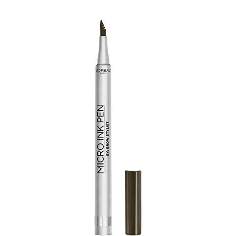 L'Oreal Paris Micro Ink Pen by Brow Stylist, Longwear Brow Tint, Hair-Like Effect, Up to 48HR Wear, Precision Comb Tip, Dark Brunette, 0.033 fl; oz.