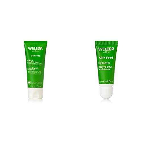 Weleda Skin Food Hydrating Duo - Body Cream & Lip Butter Set, Plant-Based Moisturizers