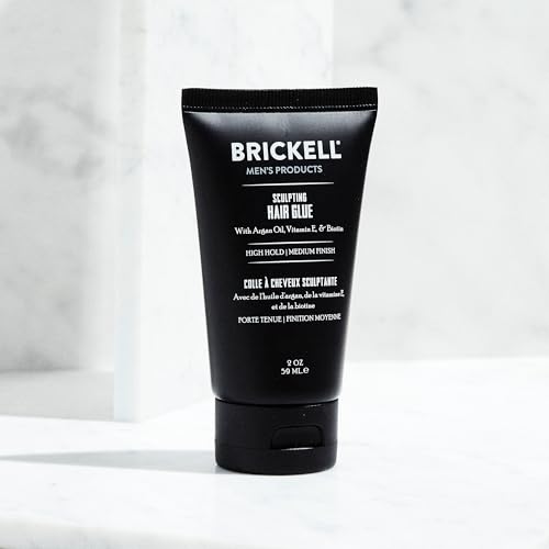 Brickell Men's Hair Styling Sculpting Hair Glue 2 Fl Oz - All Day Hold & Control