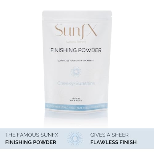SunFX Post Spray Tan Translucent Finishing Powder | Talc Free | Sunless Tanning Setting Powder | Shimmer | Cheeky-Sunshine - 1lb