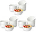 Ivory White MALACASA Luna 24 oz Ceramic Cereal & Soup Bowls Set of 6 - Pack of 3