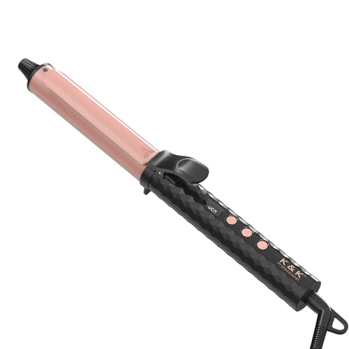 25 Inch Ceramic Curling Iron with 6.2-Inch Barrel, Adjustable Temp, LED Display, Dual Voltage