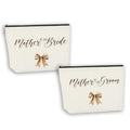 2PCS Wedding Makeup Bags Set for Mothers of Bride and Groom, Wedding Gift Mother of The Bride Makeup Bag Mother of Groom Canvas Print for Mom in Law Engagement Gift