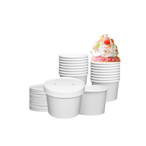 12oz Disposable Food Containers with Vented Lids for Hot Soup & Ice Cream - 250 Sets