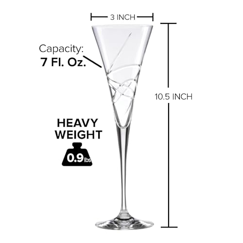 Lenox Adorn Crystal Champagne Flutes Set of 2, 7oz Toasting Glasses, Wedding Gift