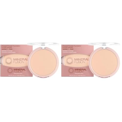 Mineral Fusion Pressed Powder Foundation, Warm 1-0.32oz ea (Pack of 2)