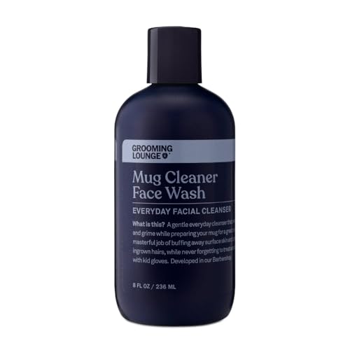 Grooming Lounge Mug Cleanser, Everyday Facial Cleanser For Men, Natural Face Wash, Sensitive Skin. Face Cleanser for a Hydrating, Deep Clean, 8 oz.