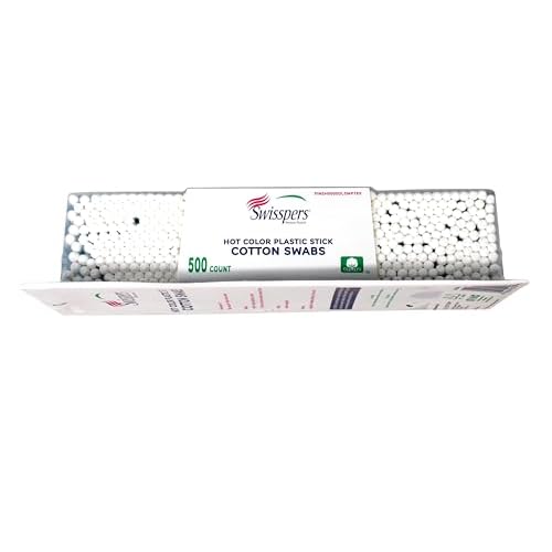Swisspers Hot Colored Swab-500 ct (Color May Vary)