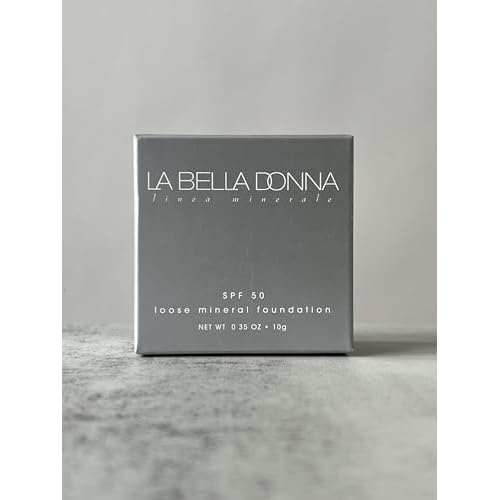 La Bella Donna Loose Mineral Foundation, Non-Chemical SPF50, Only 4 Ingredients, Reef-Safe, Non-Nano, Natural Mineral Makeup with Sun Protection | 10g | Crema