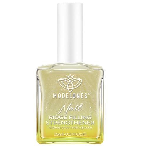 modelones Nail Strengthener and Growth Grey Brown Nail Polish Nail Hardener Extra Strong and Growth Ridge Filler for Nail Strengthening Polish Gifts Women 15ml