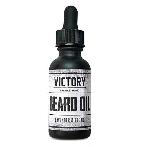 Victory Barber & Brand Beard Oil for Men - Moisturizing, Scented Cedar & Lavender, End Beardruff, Made in USA