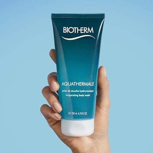 Biotherm Aquathermale Invigorating Body Wash, an Invigorating Shower Gel Suitable for Dry and Sensitive Skin, with Pure Thermal Water and Biotech Plankton for Fresh, Supple and Soft Skin, 6.8 Fl. Oz.