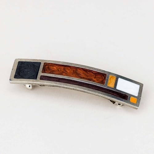 DANFORTH Riversong Mocha Large Pewter Hair Barrette Handmade in USA