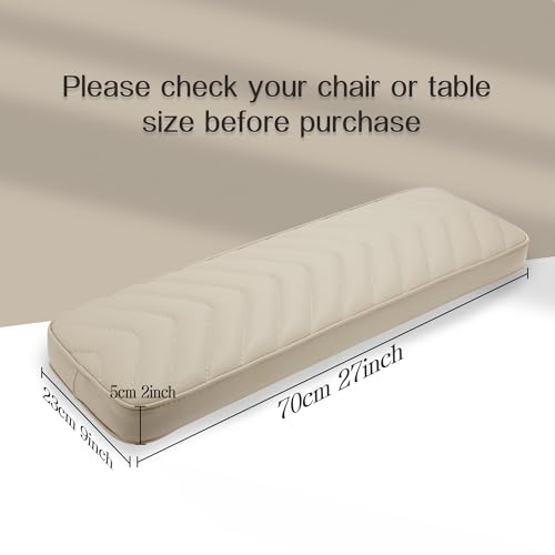 NOVAL Arm Rest Manicure Board for Pedicure Chairs - 9x27 Inch Khaki PU Leather Salon Hand Rest, Easy to Clean & Non-Slip